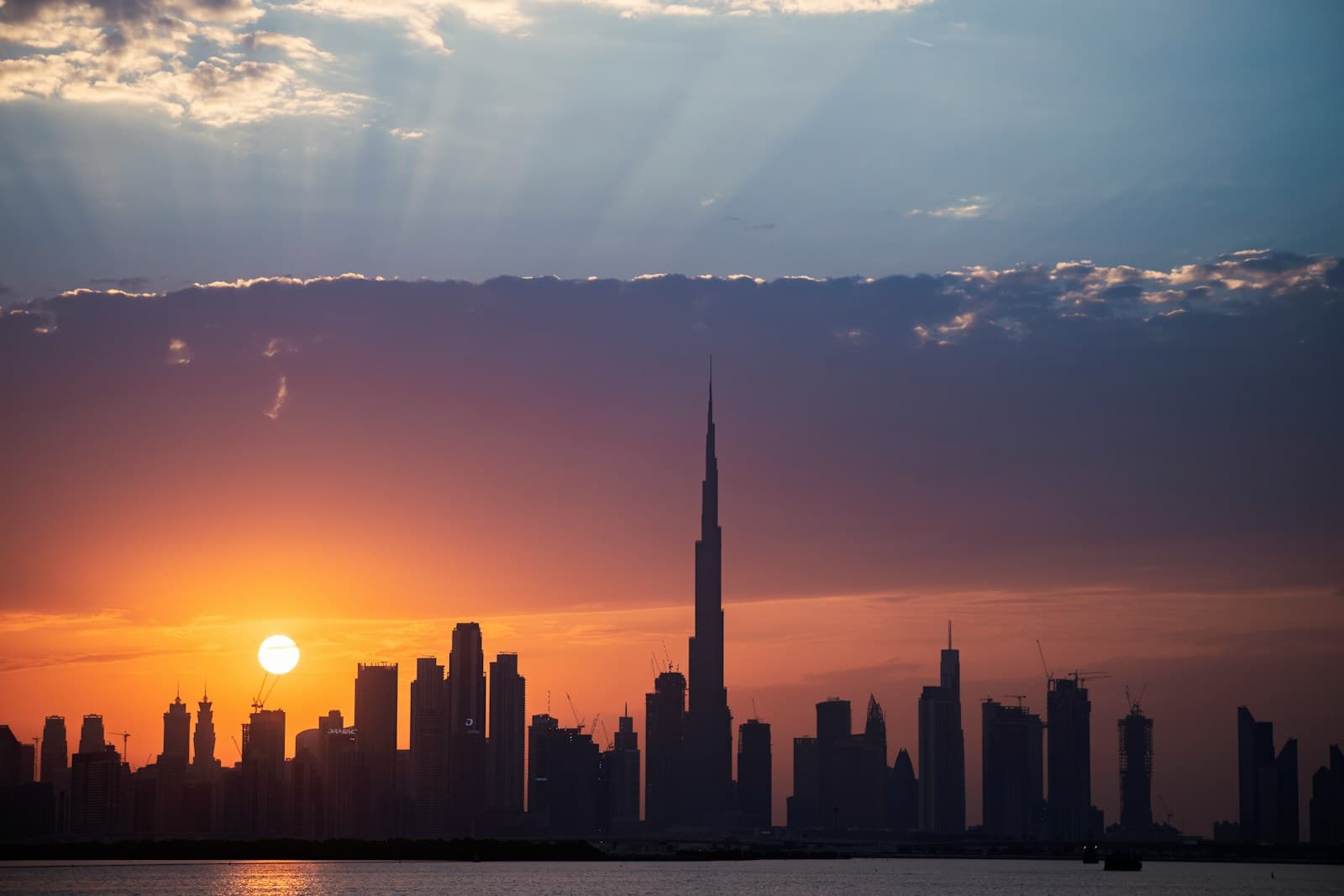Dubai skyline at dusk