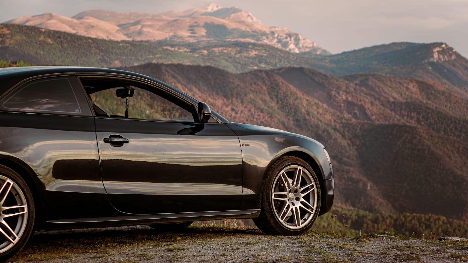 Chauffeur-driven car on an open road